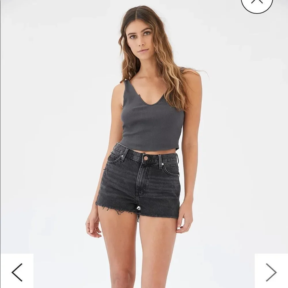 BDG Black Washed Denim High-Rise Cutoff Shorts